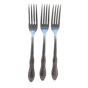 Oneida Rogers Stainless Steel Fenway Daydream Forks Set Of 3 Floral Silver Tone